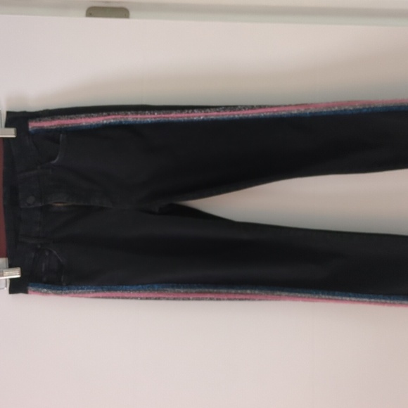 Mother HighWaist looker Ankle fray Black Skinny Jeans In guilty Glitter Racer 28 - Picture 5 of 12